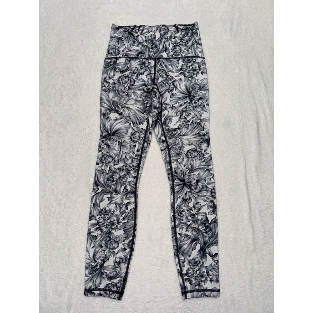Lululemon Women's Wunder Under Floral Print Side Mesh Leggings Size 6